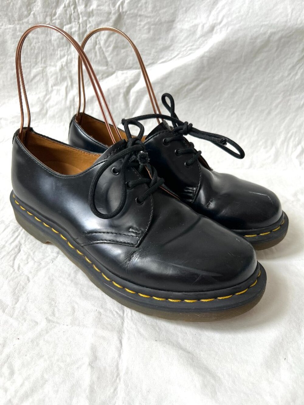 Dr Martens shoes 1461 oxford black leather lace up womens 8 docs chunky soles